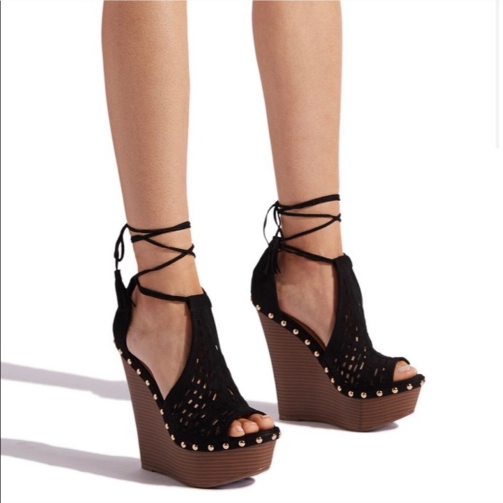 Shoedazzle Yves Laser Cut Wedges - Picture 2 of 6